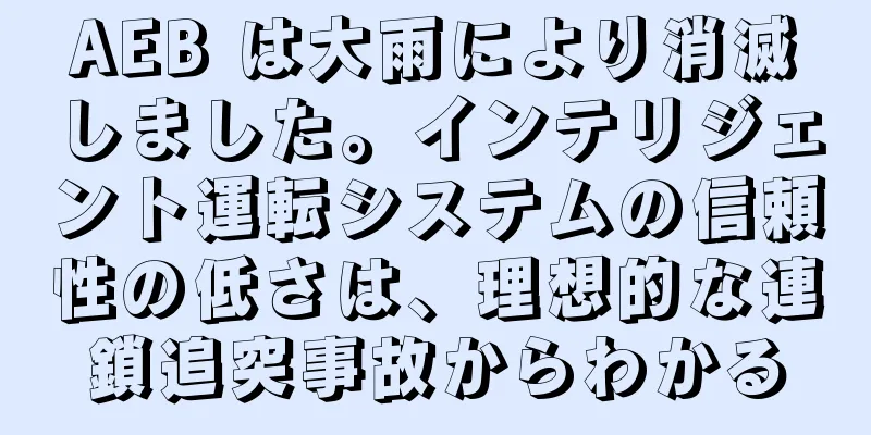 AEB は大雨により消滅しました。インテリジェント運転システムの信頼性の低さは、理想的な連鎖追突事故からわかる