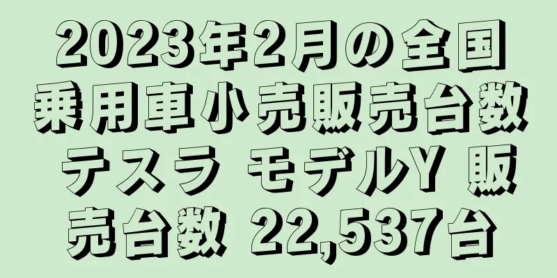 2023年2月の全国乗用車小売販売台数 テスラ モデルY 販売台数 22,537台