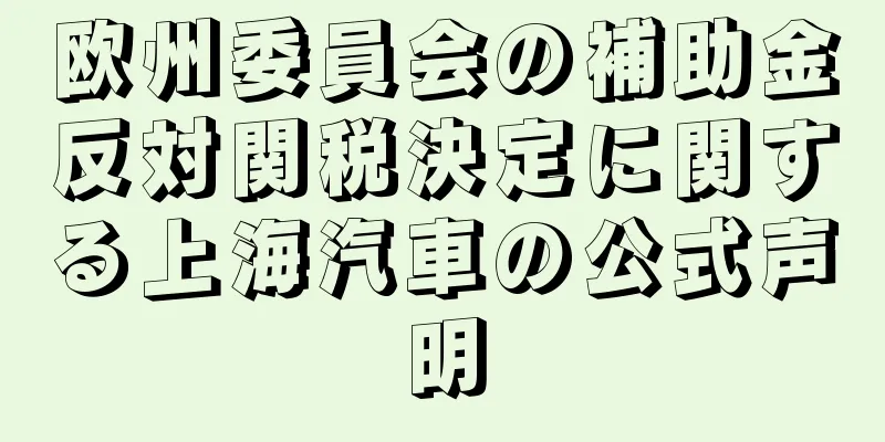 欧州委員会の補助金反対関税決定に関する上海汽車の公式声明