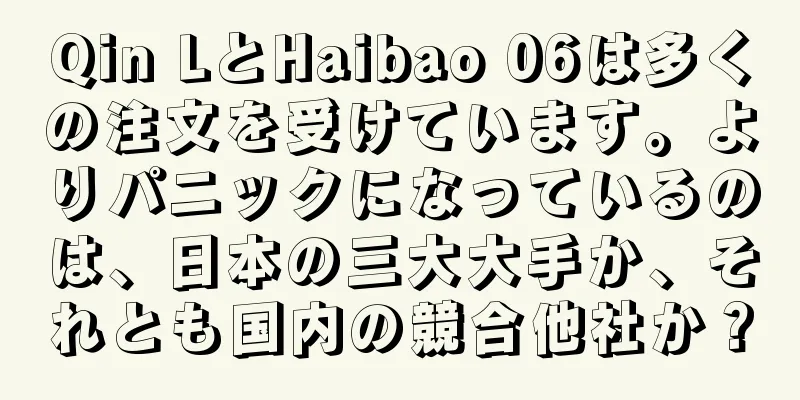 Qin LとHaibao 06は多くの注文を受けています。よりパニックになっているのは、日本の三大大手か、それとも国内の競合他社か？