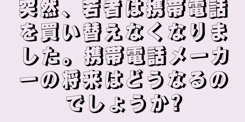 突然、若者は携帯電話を買い替えなくなりました。携帯電話メーカーの将来はどうなるのでしょうか?