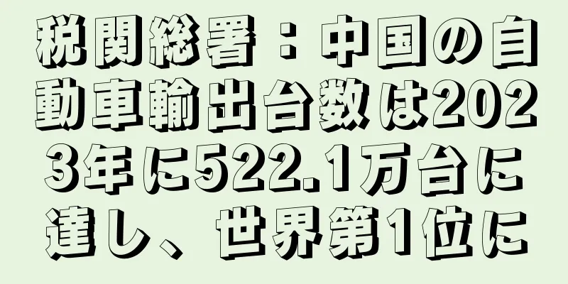 税関総署：中国の自動車輸出台数は2023年に522.1万台に達し、世界第1位に