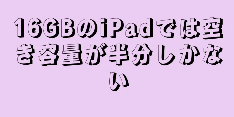 16GBのiPadでは空き容量が半分しかない