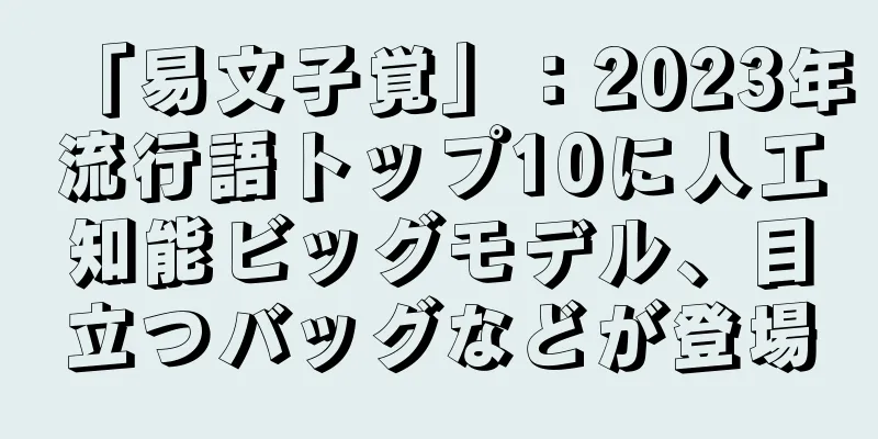 「易文子覚」：2023年流行語トップ10に人工知能ビッグモデル、目立つバッグなどが登場