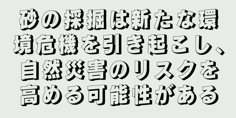 砂の採掘は新たな環境危機を引き起こし、自然災害のリスクを高める可能性がある