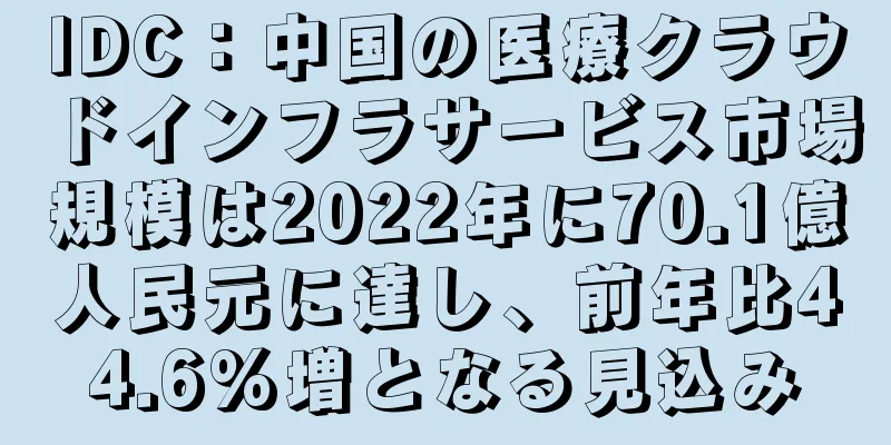 IDC：中国の医療クラウドインフラサービス市場規模は2022年に70.1億人民元に達し、前年比44.6%増となる見込み