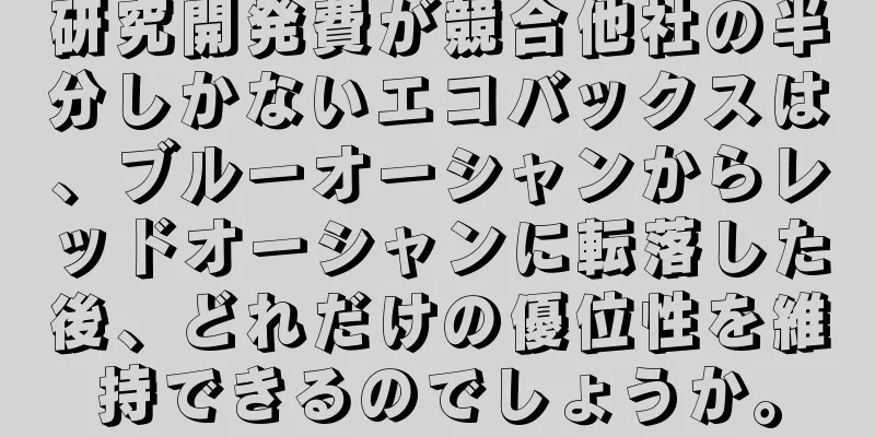 研究開発費が競合他社の半分しかないエコバックスは、ブルーオーシャンからレッドオーシャンに転落した後、どれだけの優位性を維持できるのでしょうか。