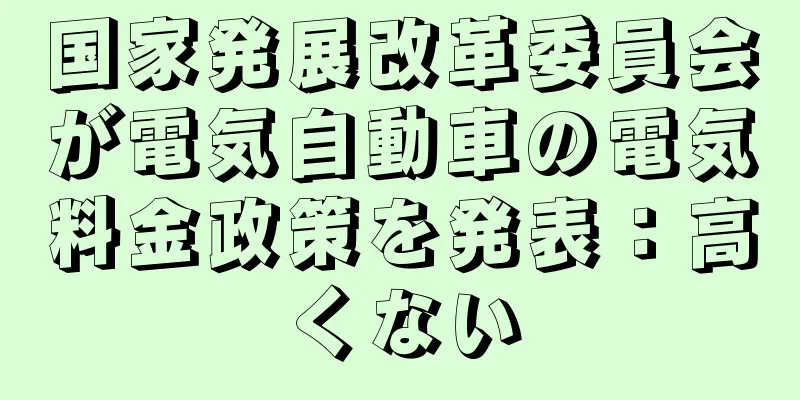 国家発展改革委員会が電気自動車の電気料金政策を発表：高くない