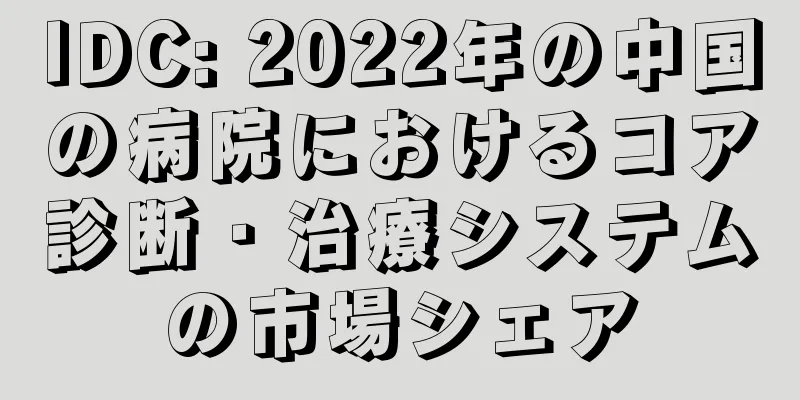 IDC: 2022年の中国の病院におけるコア診断・治療システムの市場シェア