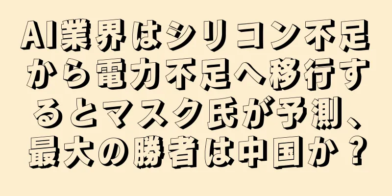 AI業界はシリコン不足から電力不足へ移行するとマスク氏が予測、最大の勝者は中国か？