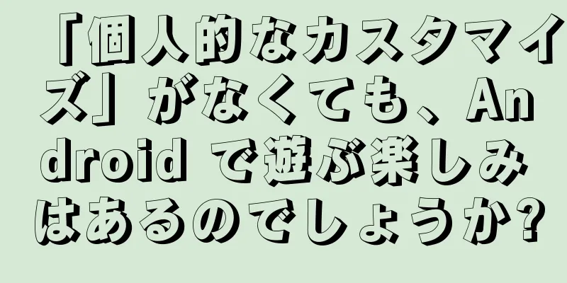 「個人的なカスタマイズ」がなくても、Android で遊ぶ楽しみはあるのでしょうか?