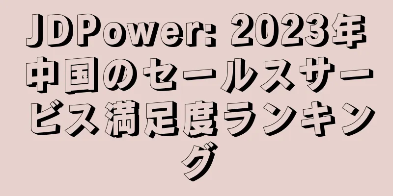JDPower: 2023年中国のセールスサービス満足度ランキング