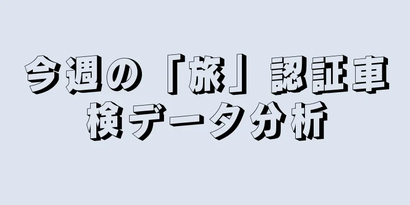 今週の「旅」認証車検データ分析