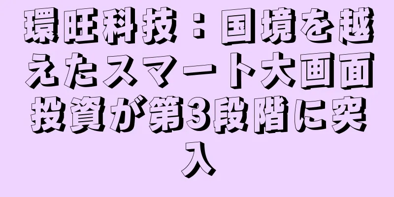 環旺科技：国境を越えたスマート大画面投資が第3段階に突入
