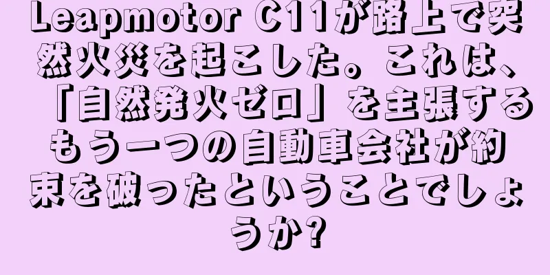 Leapmotor C11が路上で突然火災を起こした。これは、「自然発火ゼロ」を主張するもう一つの自動車会社が約束を破ったということでしょうか?