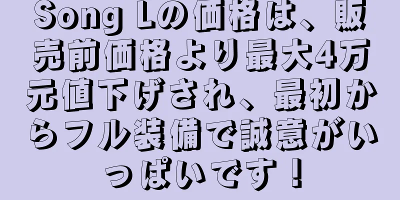 Song Lの価格は、販売前価格より最大4万元値下げされ、最初からフル装備で誠意がいっぱいです！