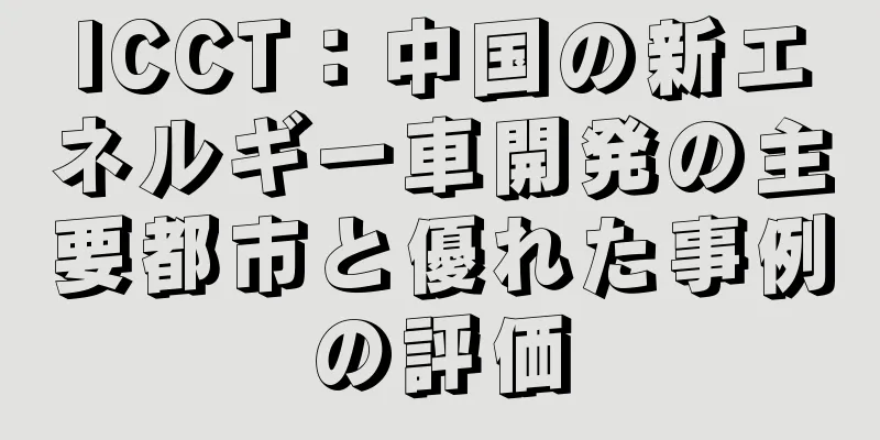 ICCT：中国の新エネルギー車開発の主要都市と優れた事例の評価