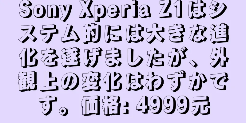 Sony Xperia Z1はシステム的には大きな進化を遂げましたが、外観上の変化はわずかです。価格: 4999元