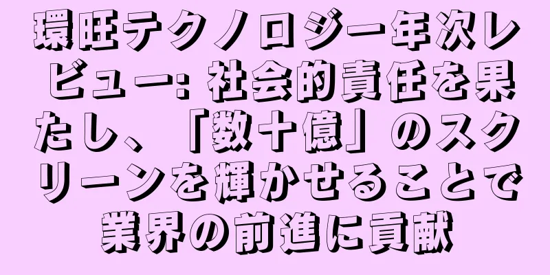環旺テクノロジー年次レビュー: 社会的責任を果たし、「数十億」のスクリーンを輝かせることで業界の前進に貢献