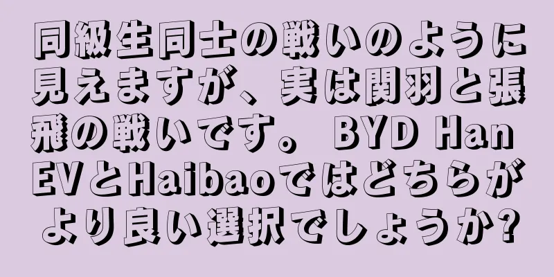 同級生同士の戦いのように見えますが、実は関羽と張飛の戦いです。 BYD Han EVとHaibaoではどちらがより良い選択でしょうか?