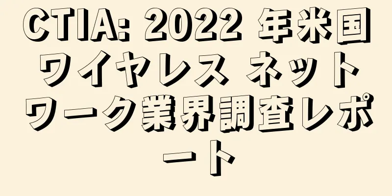 CTIA: 2022 年米国ワイヤレス ネットワーク業界調査レポート