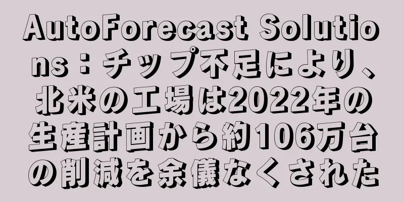AutoForecast Solutions：チップ不足により、北米の工場は2022年の生産計画から約106万台の削減を余儀なくされた