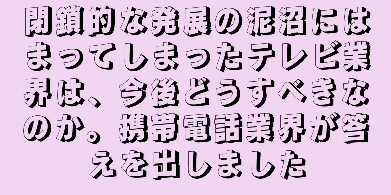 閉鎖的な発展の泥沼にはまってしまったテレビ業界は、今後どうすべきなのか。携帯電話業界が答えを出しました