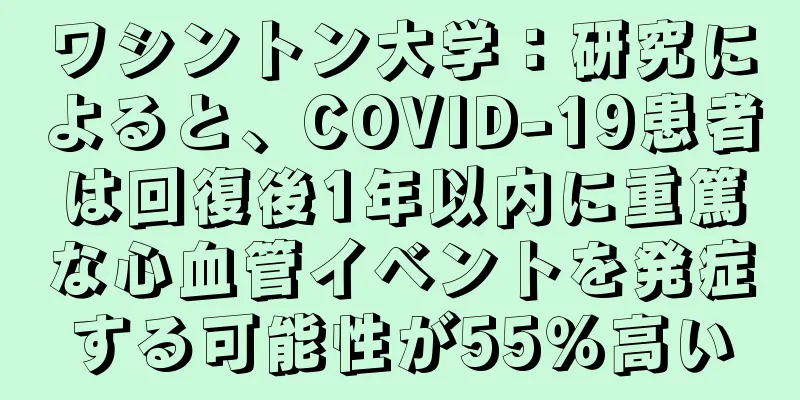 ワシントン大学：研究によると、COVID-19患者は回復後1年以内に重篤な心血管イベントを発症する可能性が55％高い