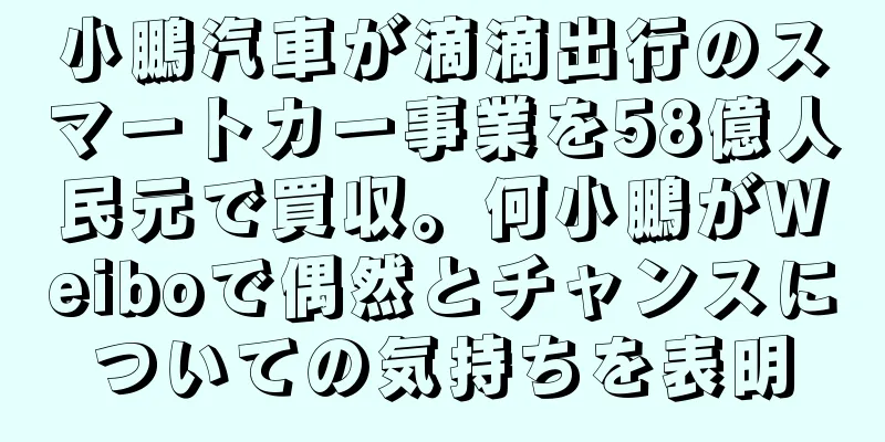 小鵬汽車が滴滴出行のスマートカー事業を58億人民元で買収。何小鵬がWeiboで偶然とチャンスについての気持ちを表明