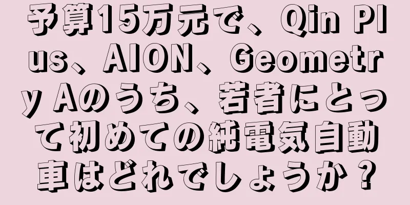 予算15万元で、Qin Plus、AION、Geometry Aのうち、若者にとって初めての純電気自動車はどれでしょうか？