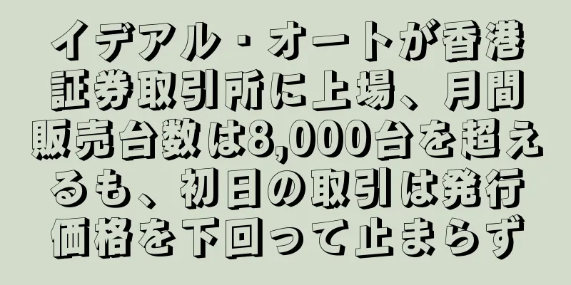 イデアル・オートが香港証券取引所に上場、月間販売台数は8,000台を超えるも、初日の取引は発行価格を下回って止まらず