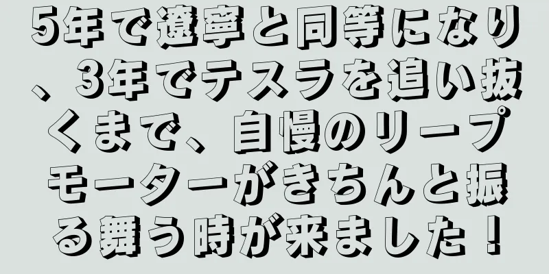 5年で遼寧と同等になり、3年でテスラを追い抜くまで、自慢のリープモーターがきちんと振る舞う時が来ました！