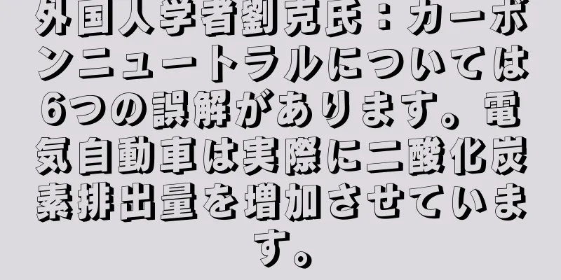 外国人学者劉克氏：カーボンニュートラルについては6つの誤解があります。電気自動車は実際に二酸化炭素排出量を増加させています。