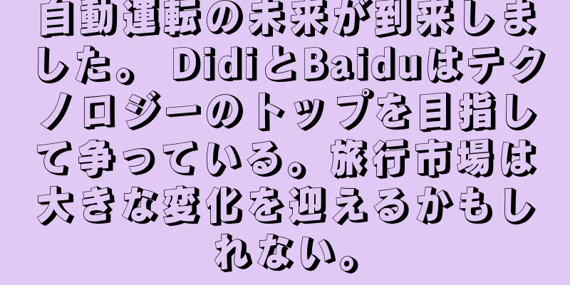 自動運転の未来が到来しました。 DidiとBaiduはテクノロジーのトップを目指して争っている。旅行市場は大きな変化を迎えるかもしれない。