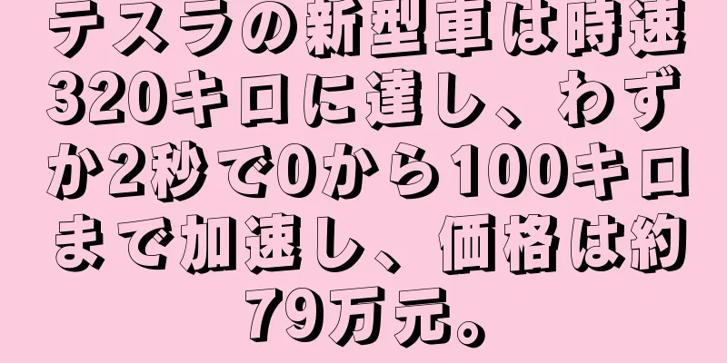 テスラの新型車は時速320キロに達し、わずか2秒で0から100キロまで加速し、価格は約79万元。