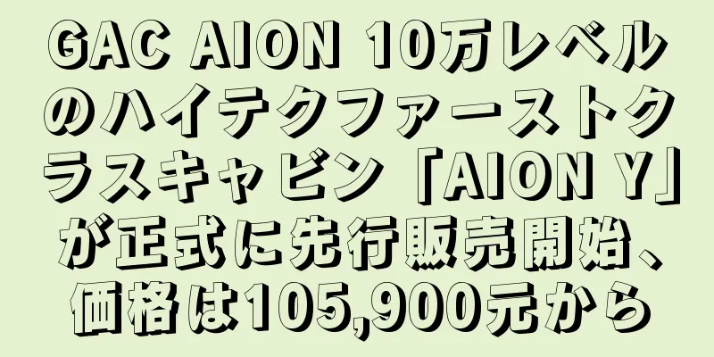 GAC AION 10万レベルのハイテクファーストクラスキャビン「AION Y」が正式に先行販売開始、価格は105,900元から