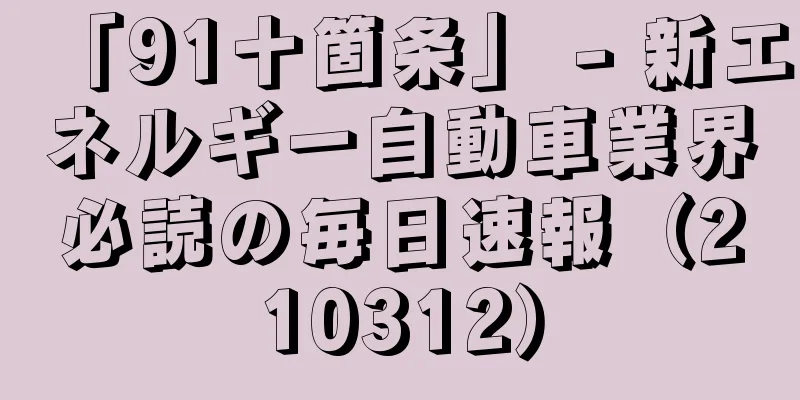 「91十箇条」 - 新エネルギー自動車業界必読の毎日速報（210312）