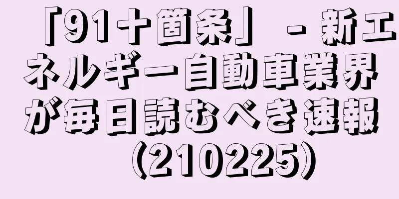 「91十箇条」 - 新エネルギー自動車業界が毎日読むべき速報（210225）