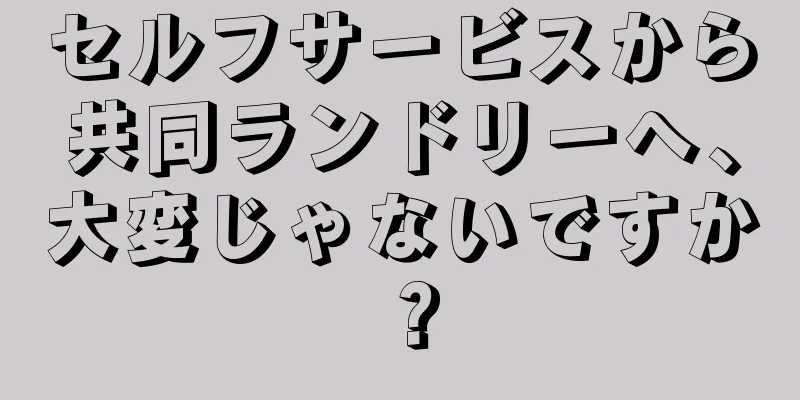 セルフサービスから共同ランドリーへ、大変じゃないですか？