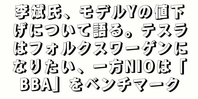 李斌氏、モデルYの値下げについて語る。テスラはフォルクスワーゲンになりたい、一方NIOは「BBA」をベンチマーク