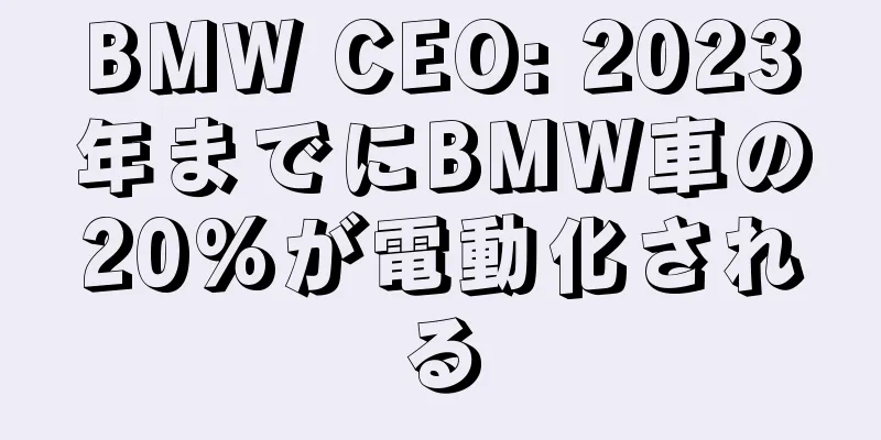 BMW CEO: 2023年までにBMW車の20%が電動化される