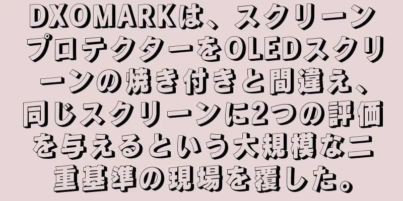 DXOMARKは、スクリーンプロテクターをOLEDスクリーンの焼き付きと間違え、同じスクリーンに2つの評価を与えるという大規模な二重基準の現場を覆した。