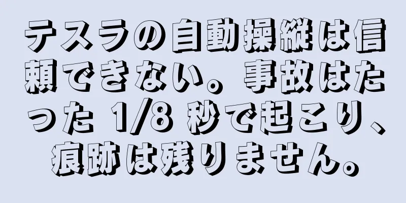 テスラの自動操縦は信頼できない。事故はたった 1/8 秒で起こり、痕跡は残りません。