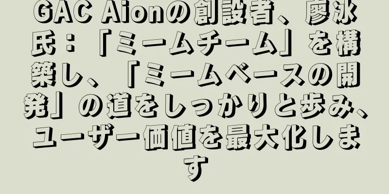 GAC Aionの創設者、廖冰氏：「ミームチーム」を構築し、「ミームベースの開発」の道をしっかりと歩み、ユーザー価値を最大化します