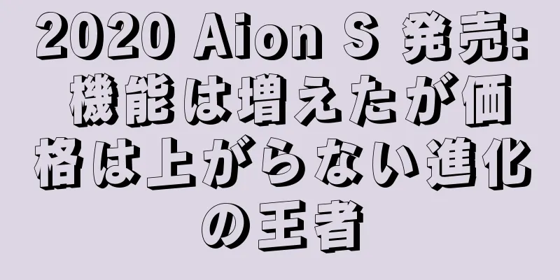 2020 Aion S 発売: 機能は増えたが価格は上がらない進化の王者