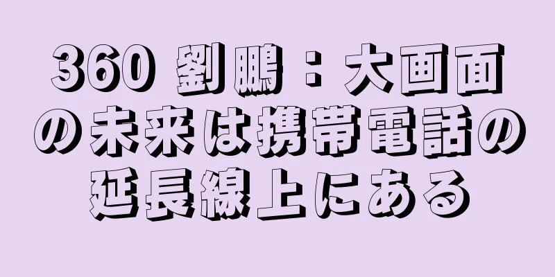 360 劉鵬：大画面の未来は携帯電話の延長線上にある