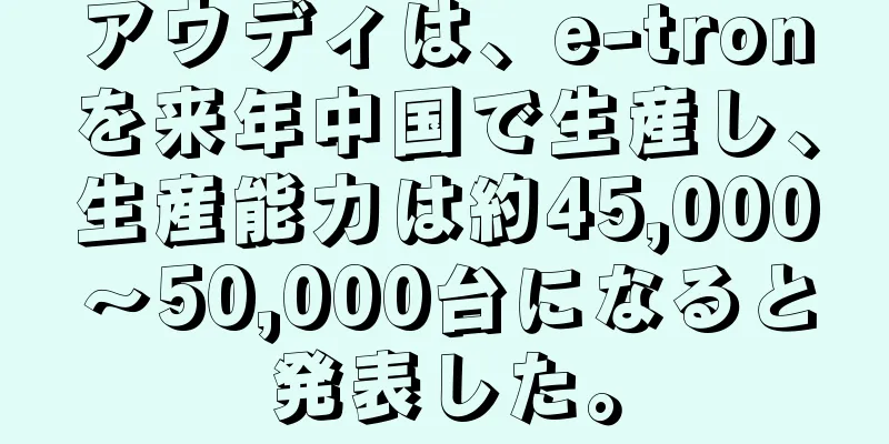 アウディは、e-tronを来年中国で生産し、生産能力は約45,000～50,000台になると発表した。