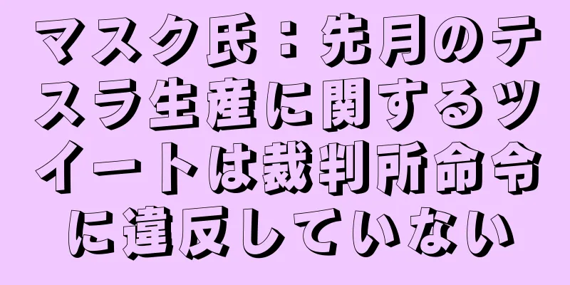 マスク氏：先月のテスラ生産に関するツイートは裁判所命令に違反していない