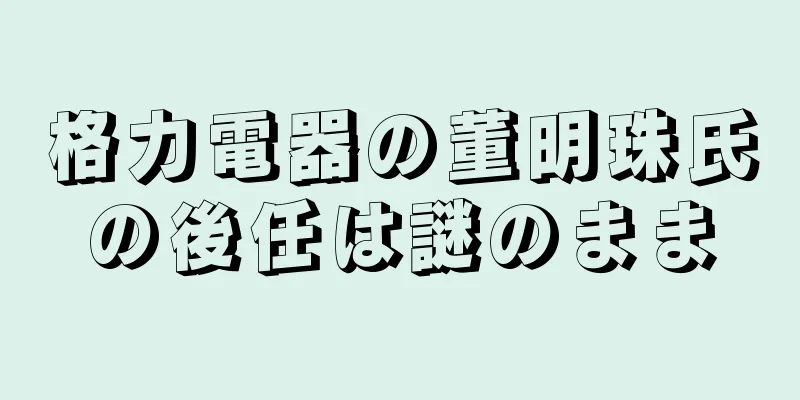 格力電器の董明珠氏の後任は謎のまま