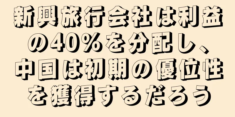 新興旅行会社は利益の40％を分配し、中国は初期の優位性を獲得するだろう